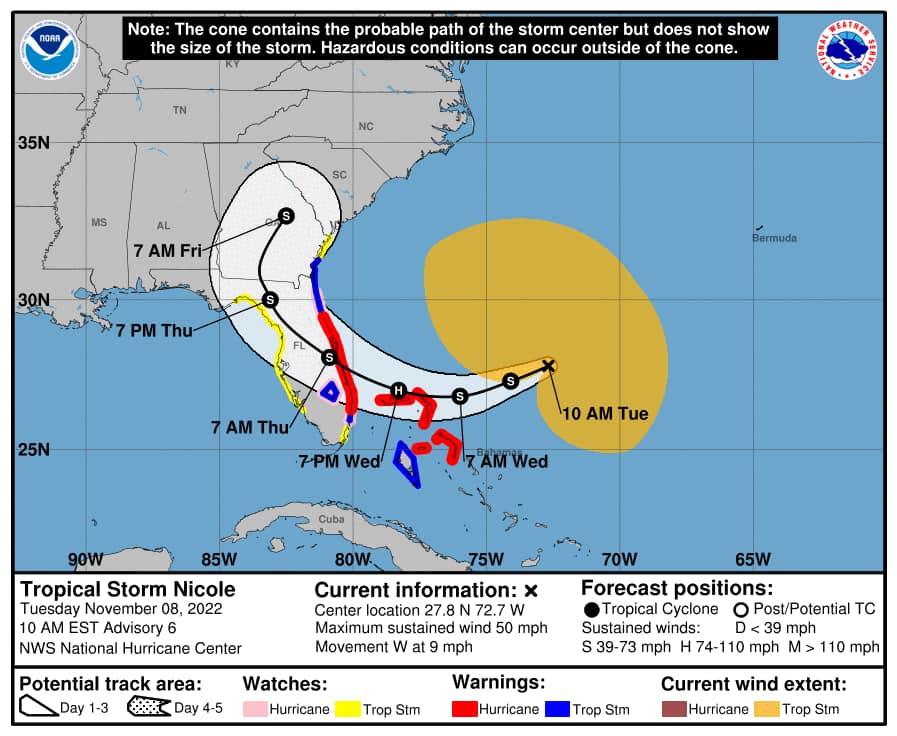 NICOLE MOVING ACROSS WEST CENTRAL FLORIDA STRONG WINDS