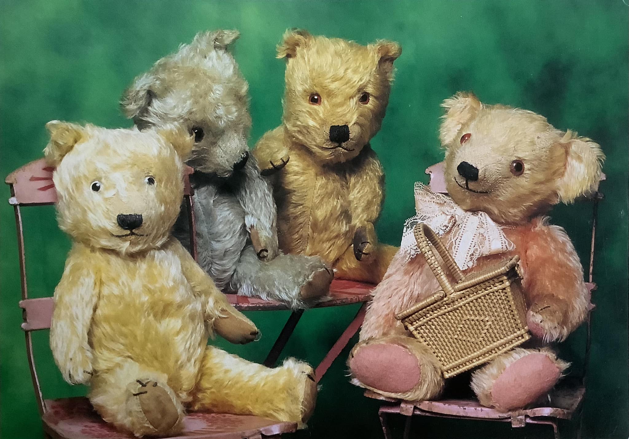 Vintage teddy bear postcard from a collector's estate