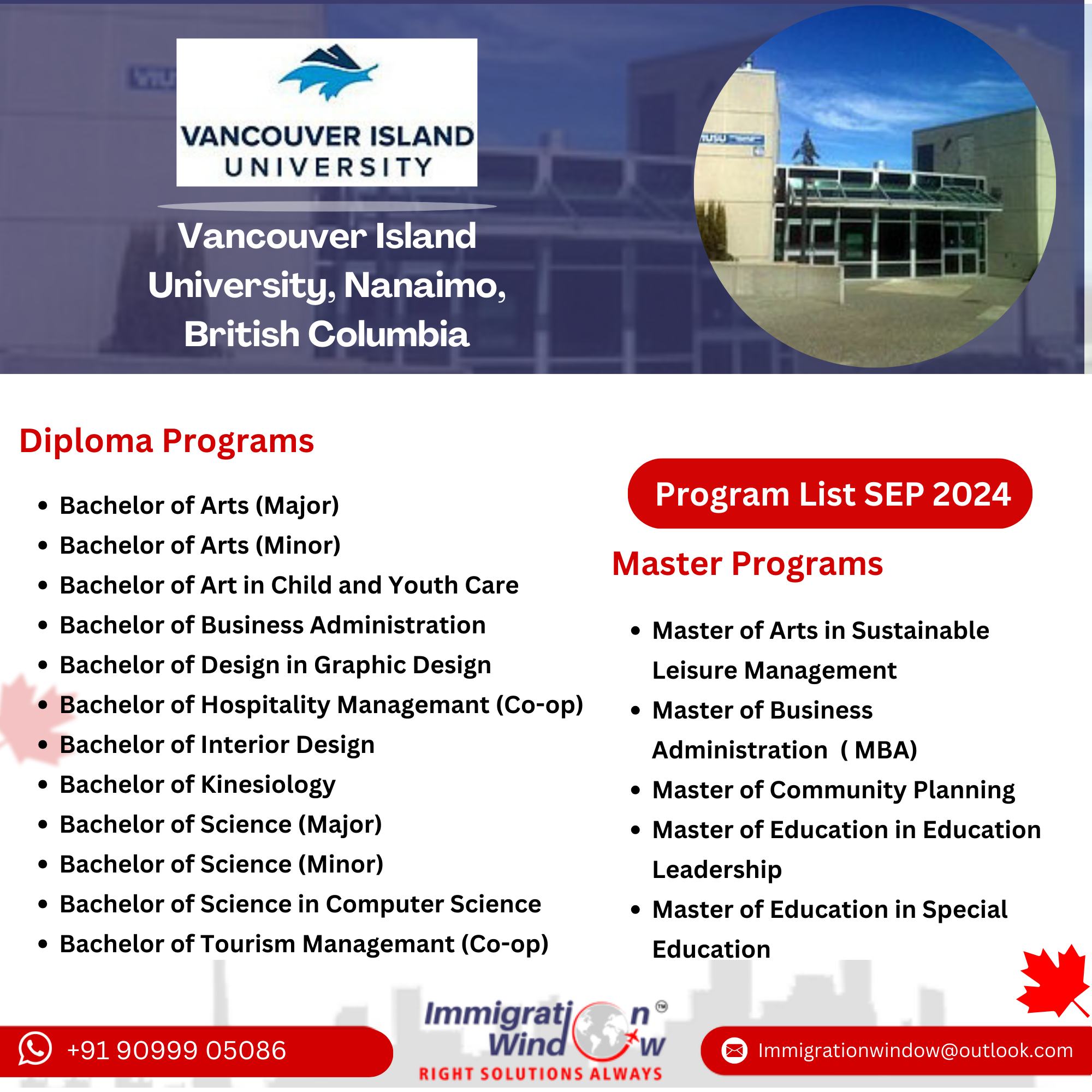Study in Vancouver Island University,... - Immigration Window