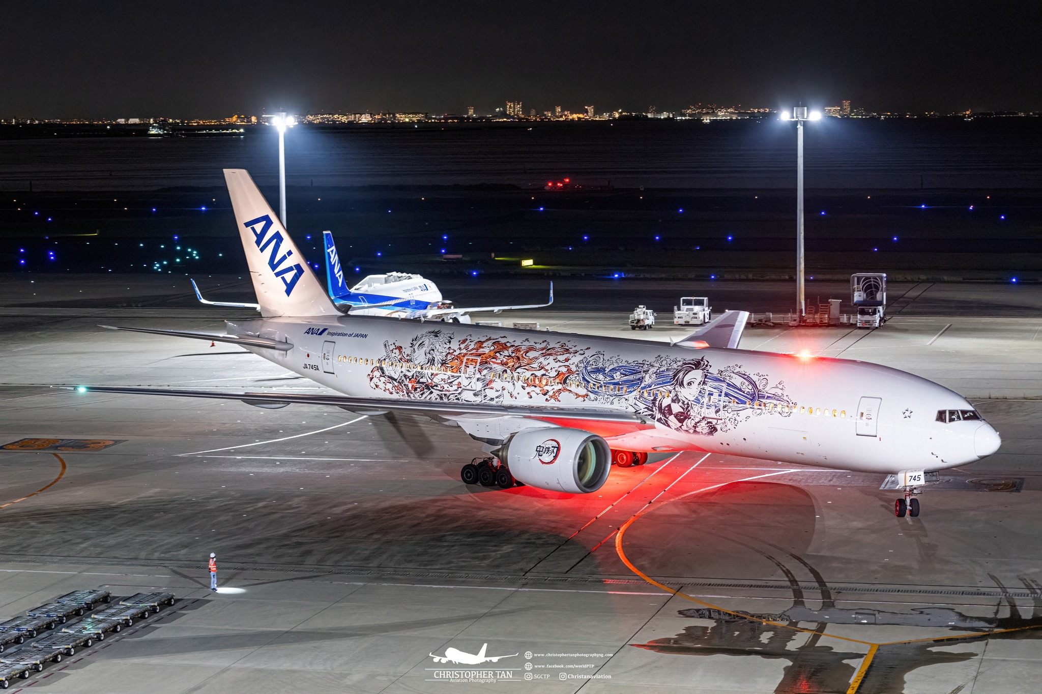 ANA's 3rd Demon Slayer Aircraft painted on a Boeing 777-200 (ER