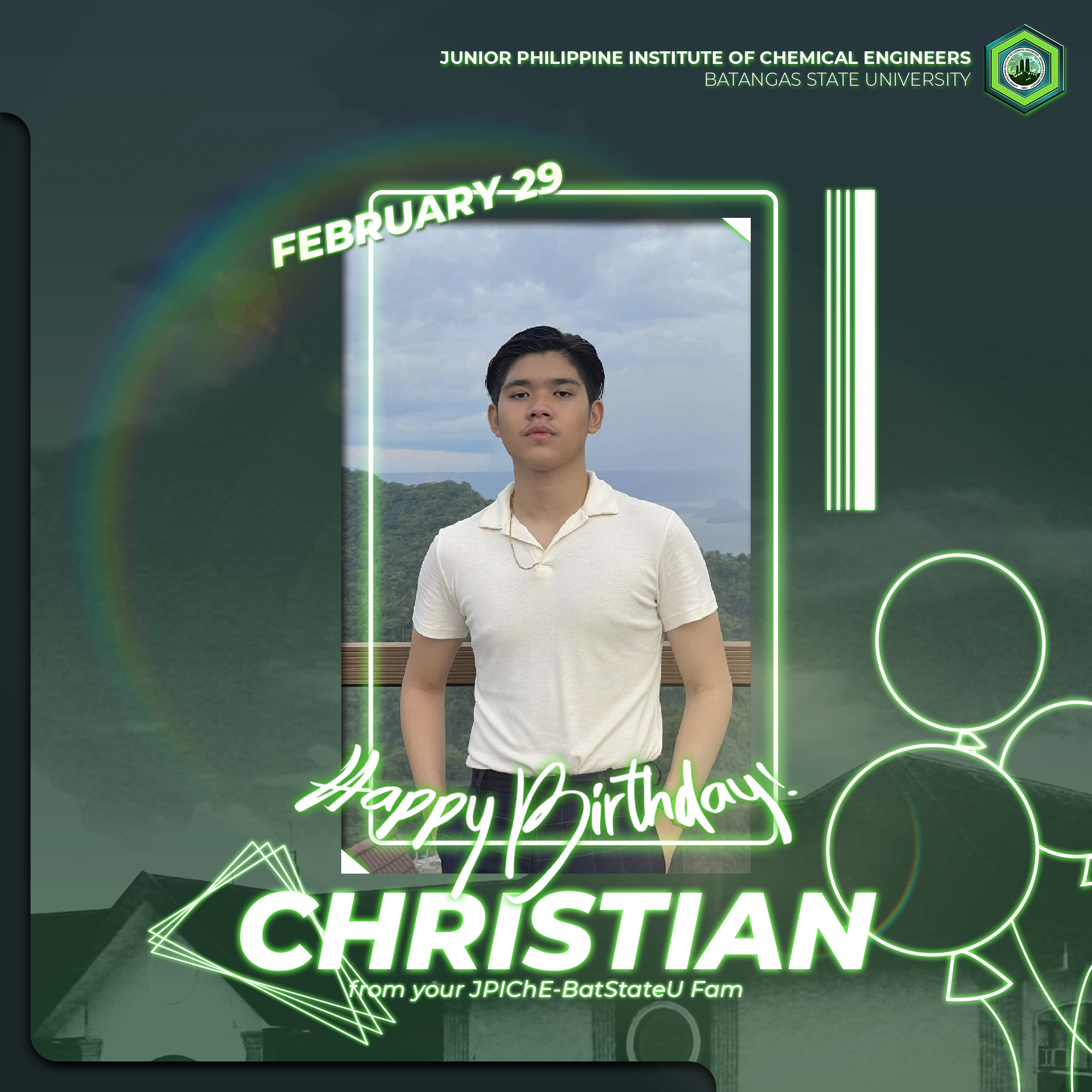 Happiest Birthday, Christian! 🥳 God Bless future RChE! 💚... - Junior ...