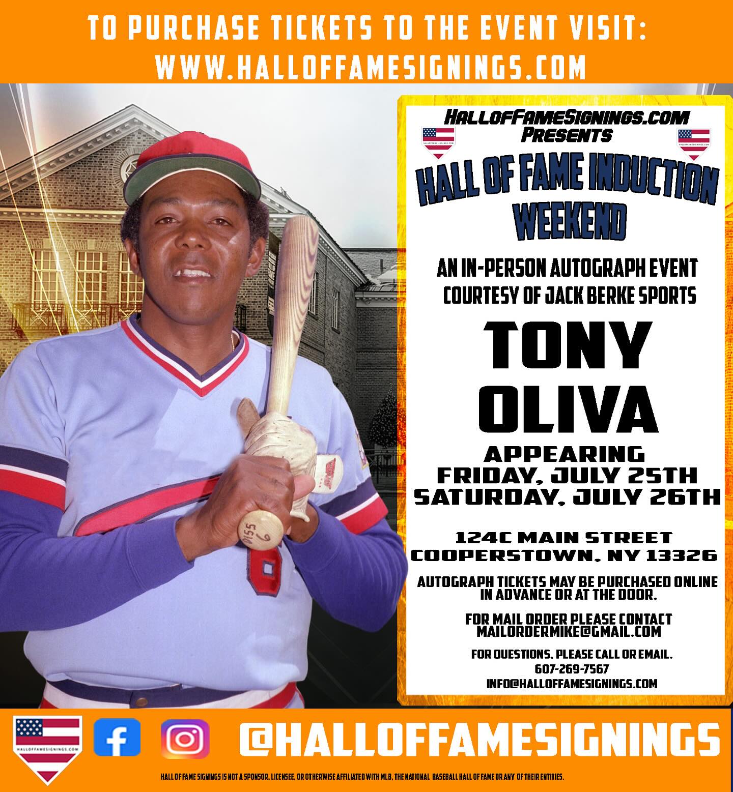 Hall - 🔥⚾️💥The next confirmed guest for the Cooperstown show is Tony ...
