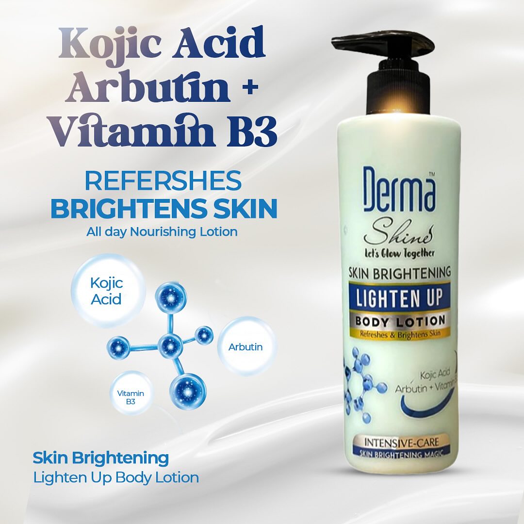 This skin-brightening body lotion ensures a supple, plumping effect and an all-around healthy-looking complexion. Restores Hydration with a glow on the skin. Made with kojic Acid Arbutin and vitamin B3. Direction: Gently