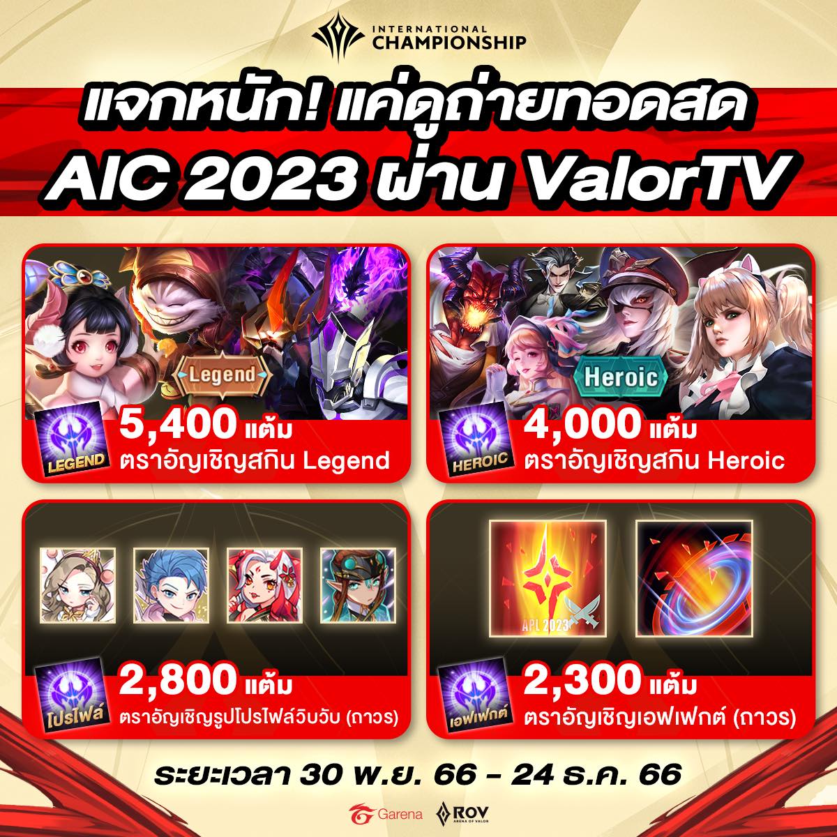 แจกฟรี‼️ สกิน 𝐋𝐞𝐠𝐞𝐧𝐝 𝐇𝐞𝐫𝐨𝐢𝐜 ถาวร🔥... - Garena RoV Thailand | Facebook