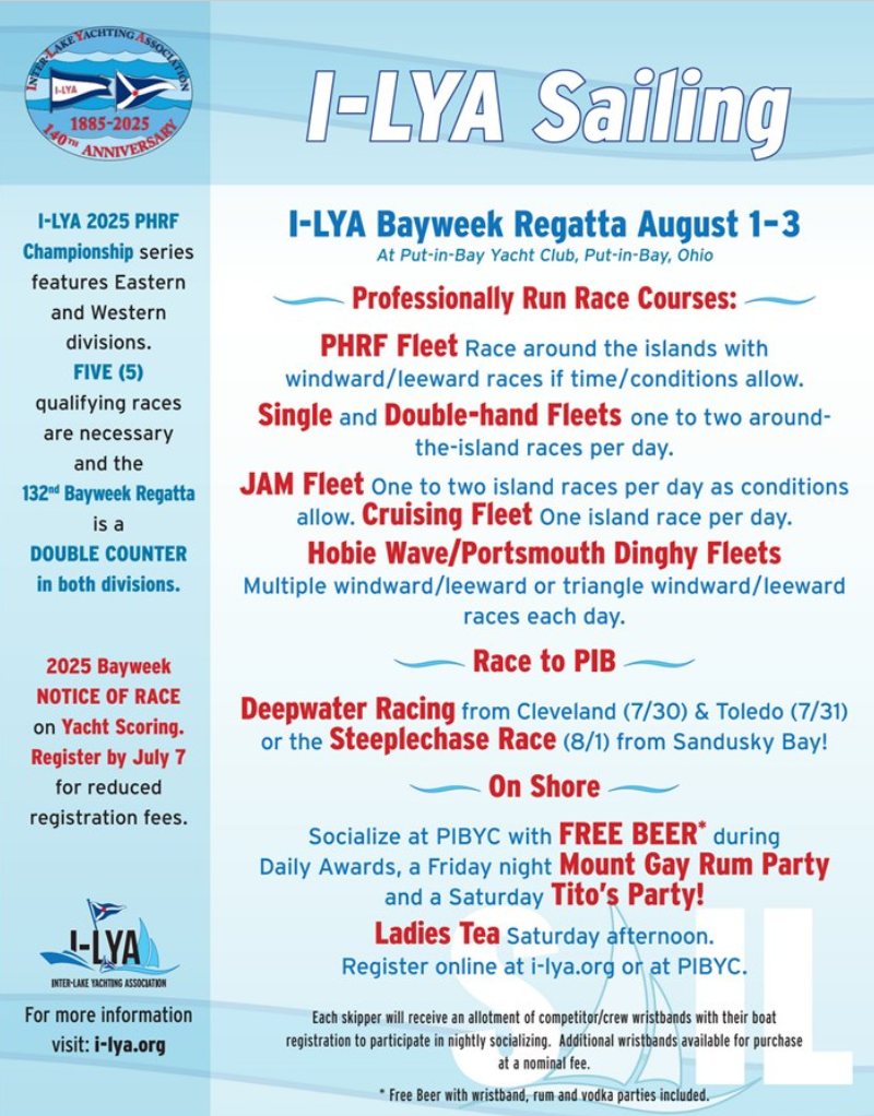 Cravate Bleue Inter-Lake Yachting Association Ohio I-YLA Logo - Occasion Très Bon État