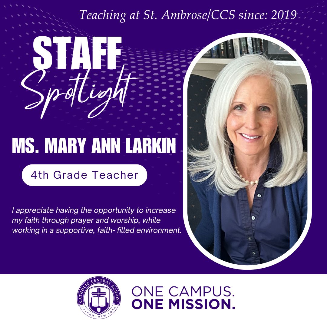 Catholic - 🌟 Staff Spotlight: Meet Ms. Larkin! 🍎 ️ 🌟 Today, we’re ...