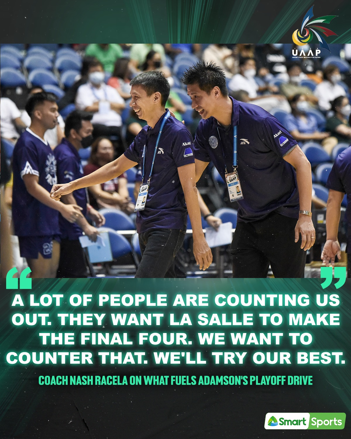 SMART Sports - 🗣 Adamson Soaring Falcons head coach Nash...