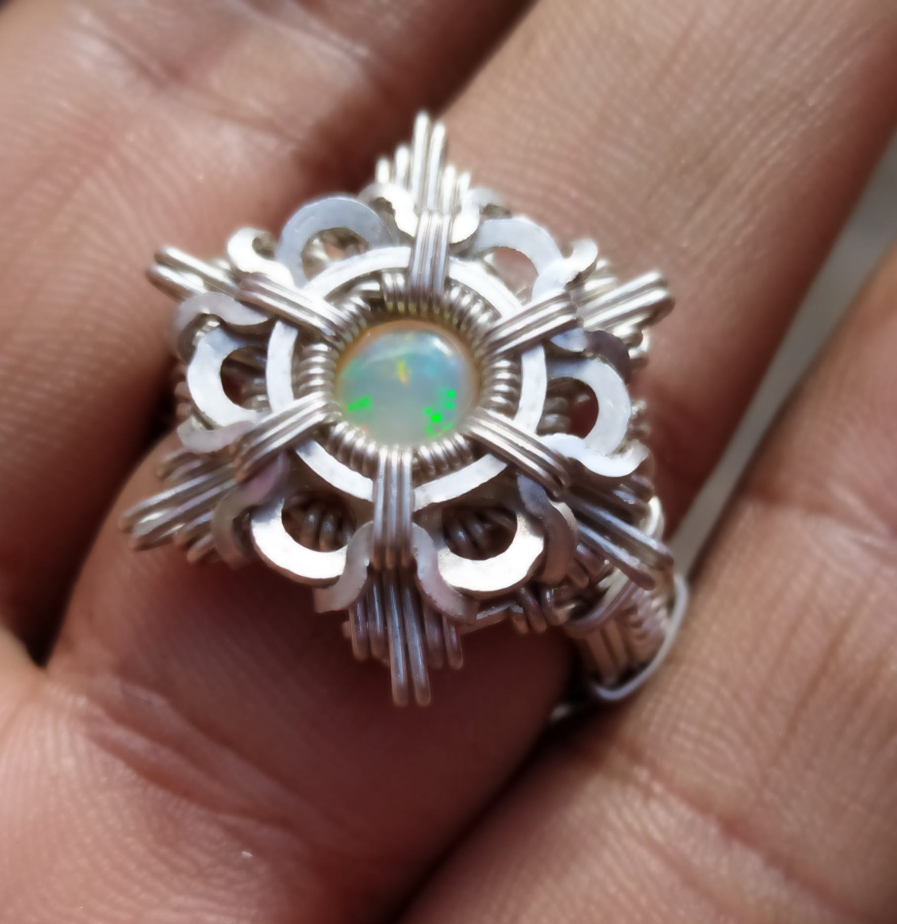 New ring “Reef Blossom” for sale Size:16.5 Silver. Murano glass