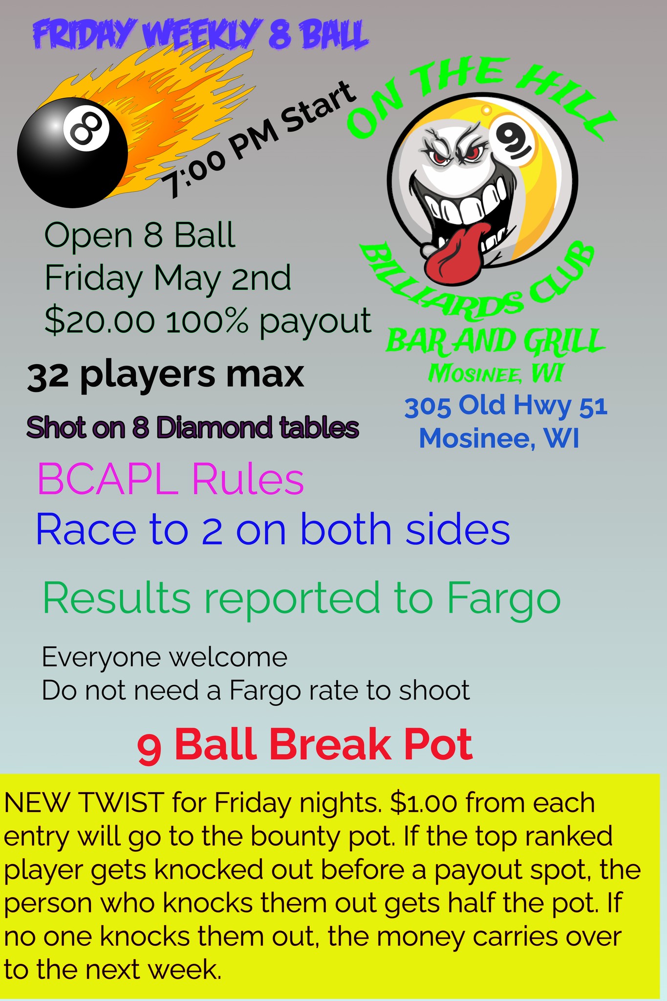 Friday Weekly... - On the Hill Billiards Club Bar and Grill | Facebook