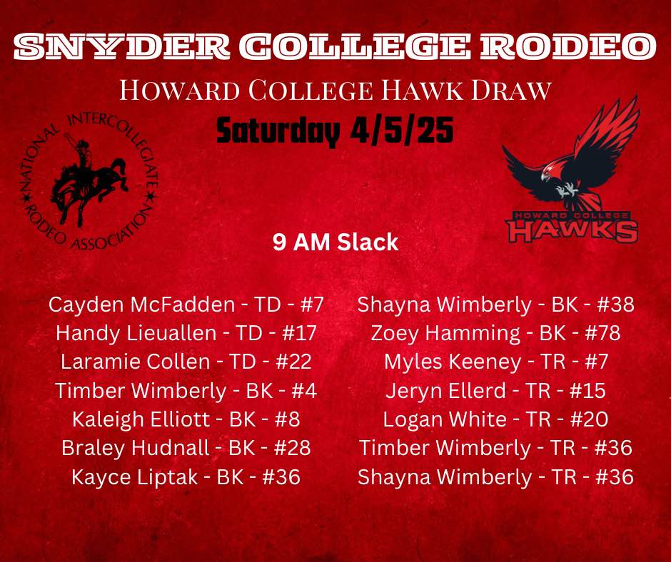 Howard - Here is our sat line up for the Western Texas College rodeo.# ...