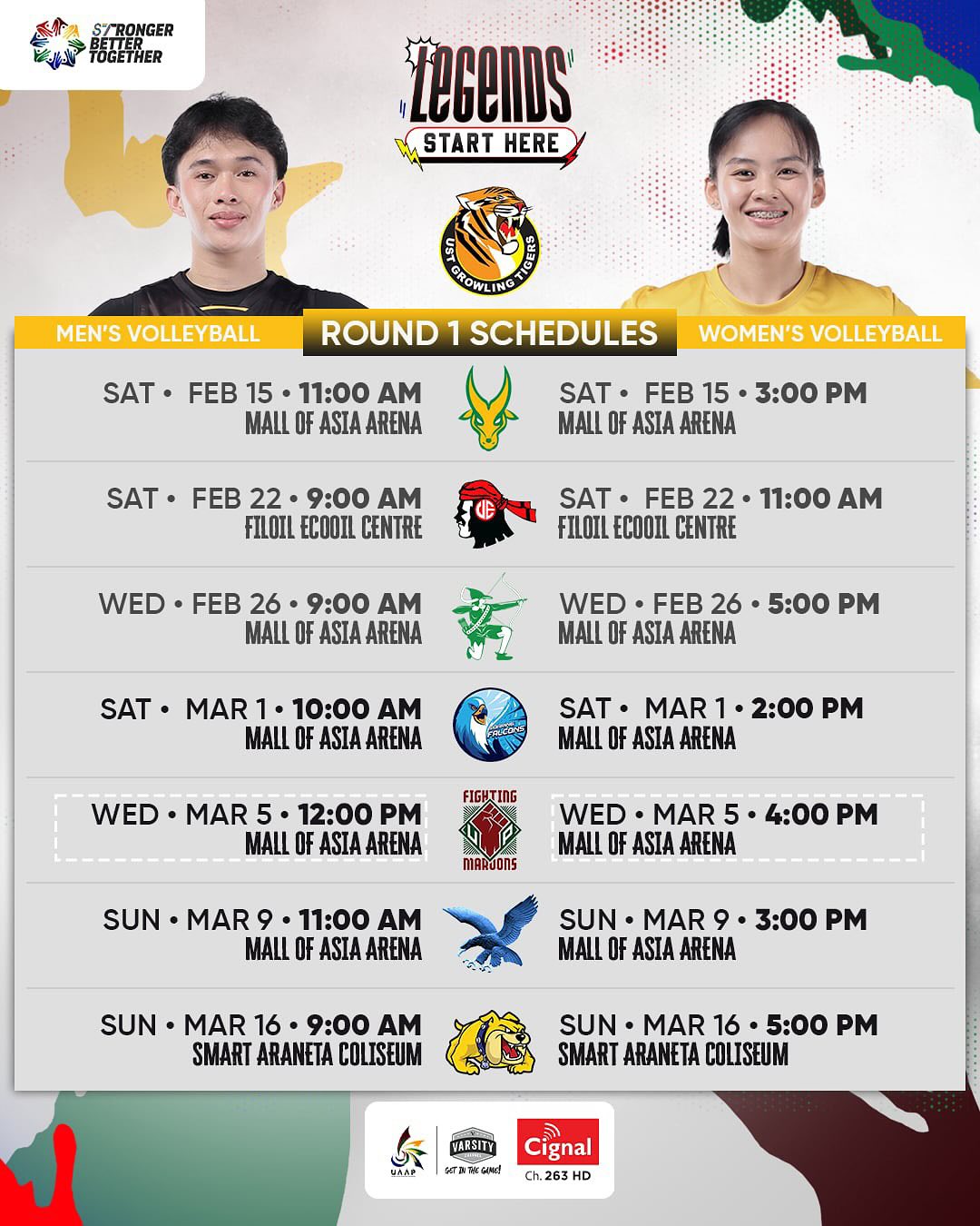 UAAP - ROUND 1 SCHEDULE UPDATE 🚨 From slight time adjustments to venue ...