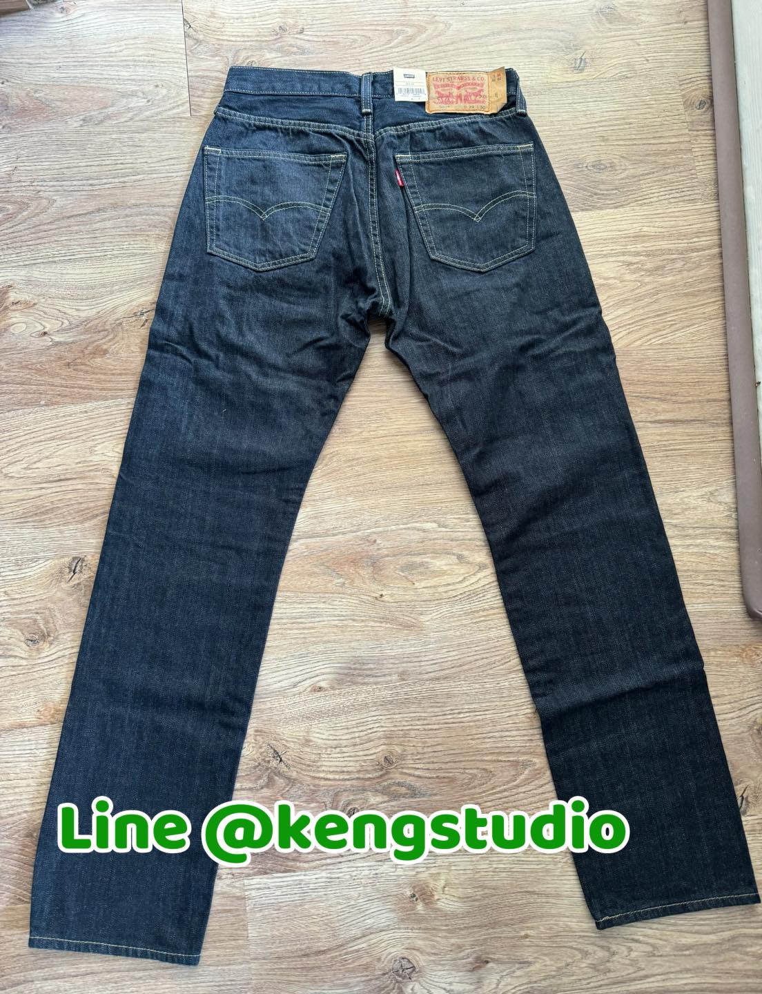 KengStudio - 501 Clean Rigid มิดไนท์ (กรมท่า) กระดุมน้ำตาล...