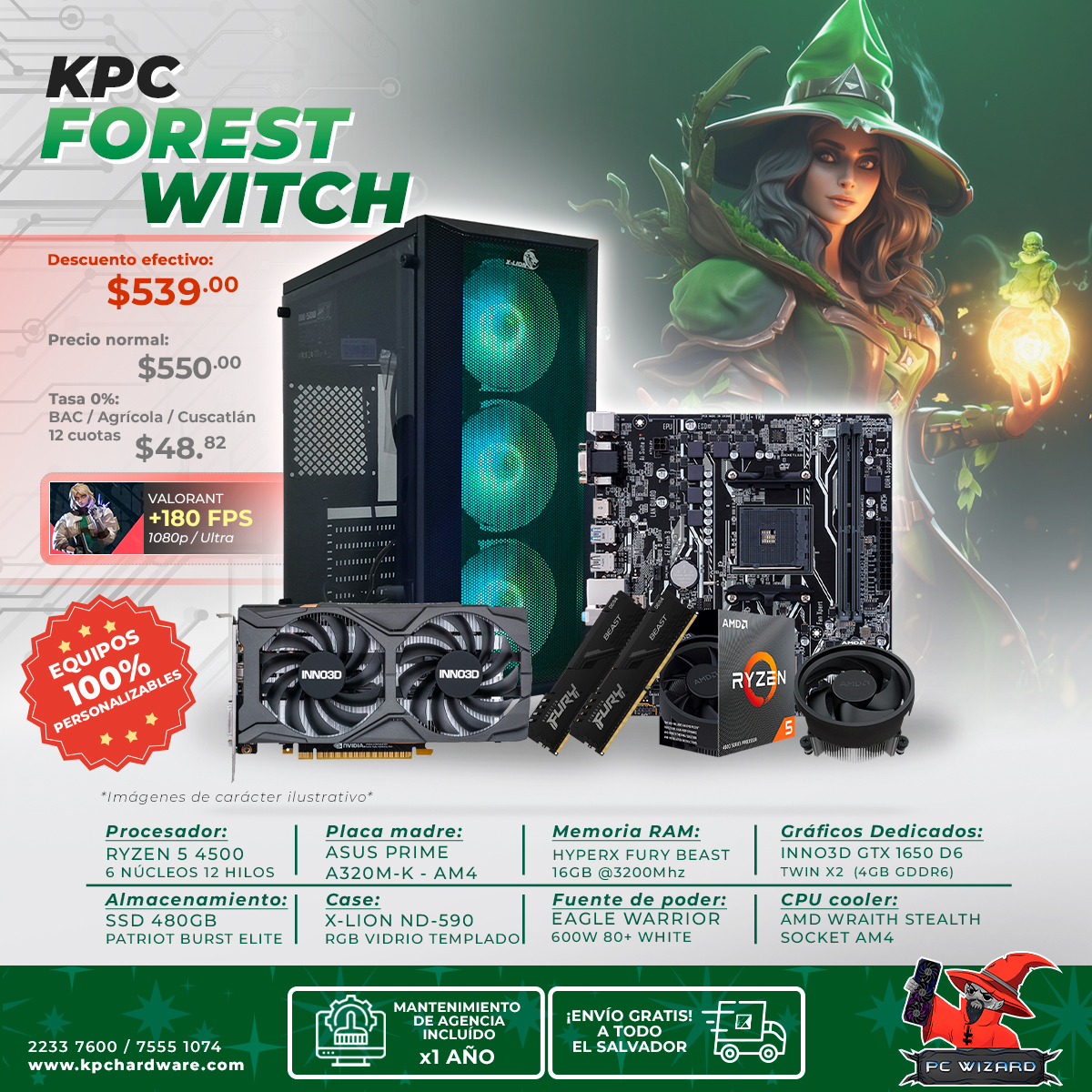 KPC - CASE: X-LION ND-590 / VIDRIO TEMPLADO / RGB FUENTE DE PODER ...