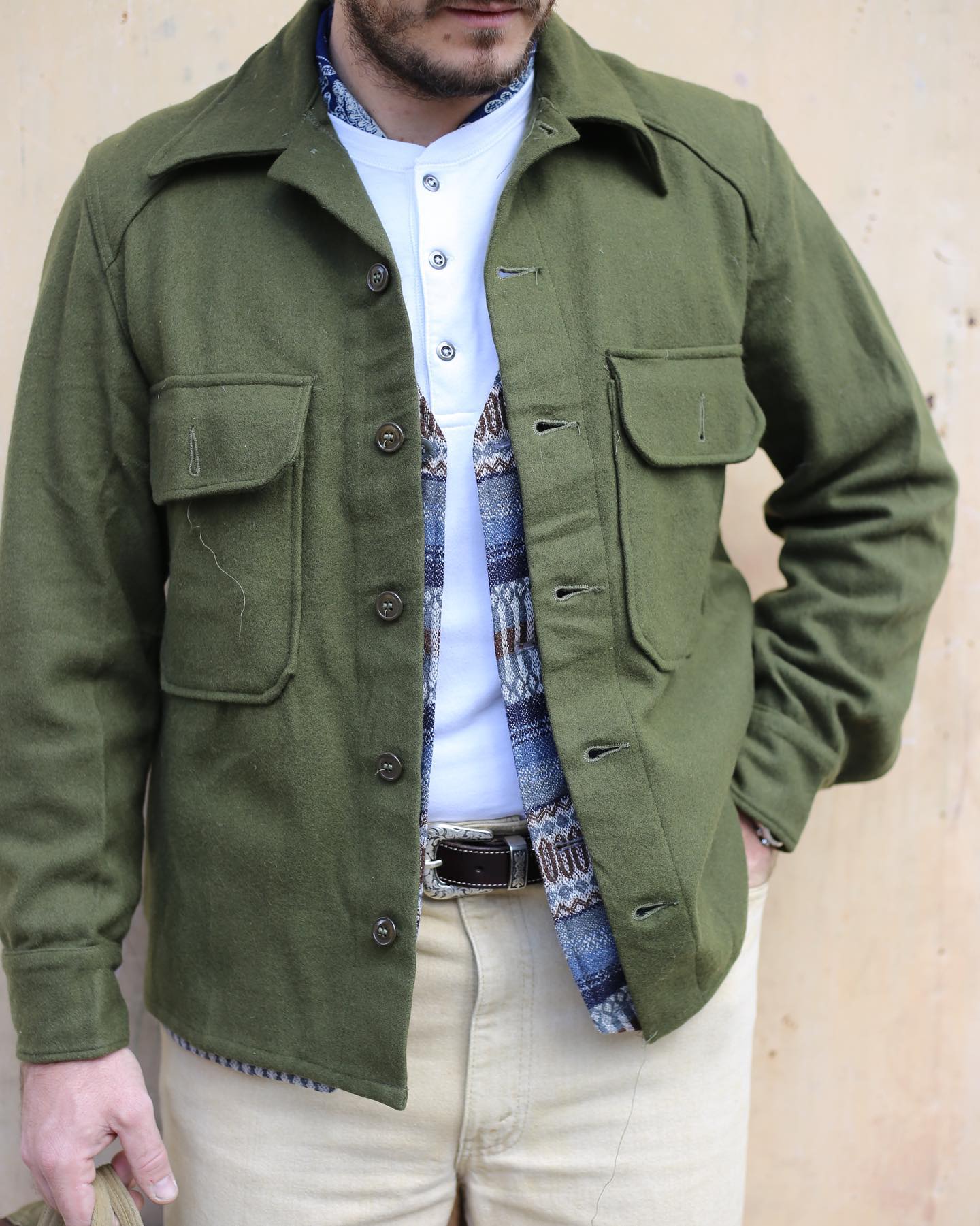 US ARMY Wool shirt Og 108 1950s • Available on bunkerclothes.com 