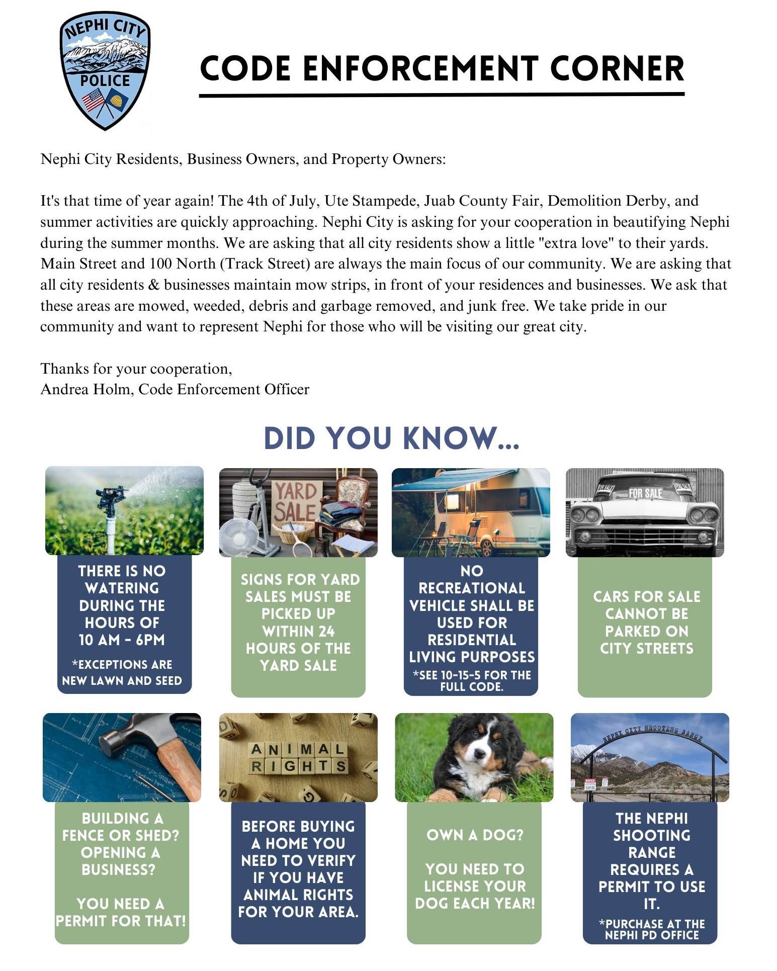 In this month's utility... - Nephi City - City Government | Facebook