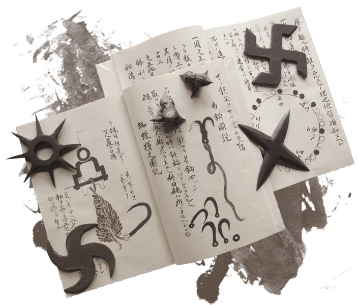 Ninja no buki 忍者 の 武器 - Jō 杖 - Tanbō 短棒 - Kusari-fundō 鎖分銅