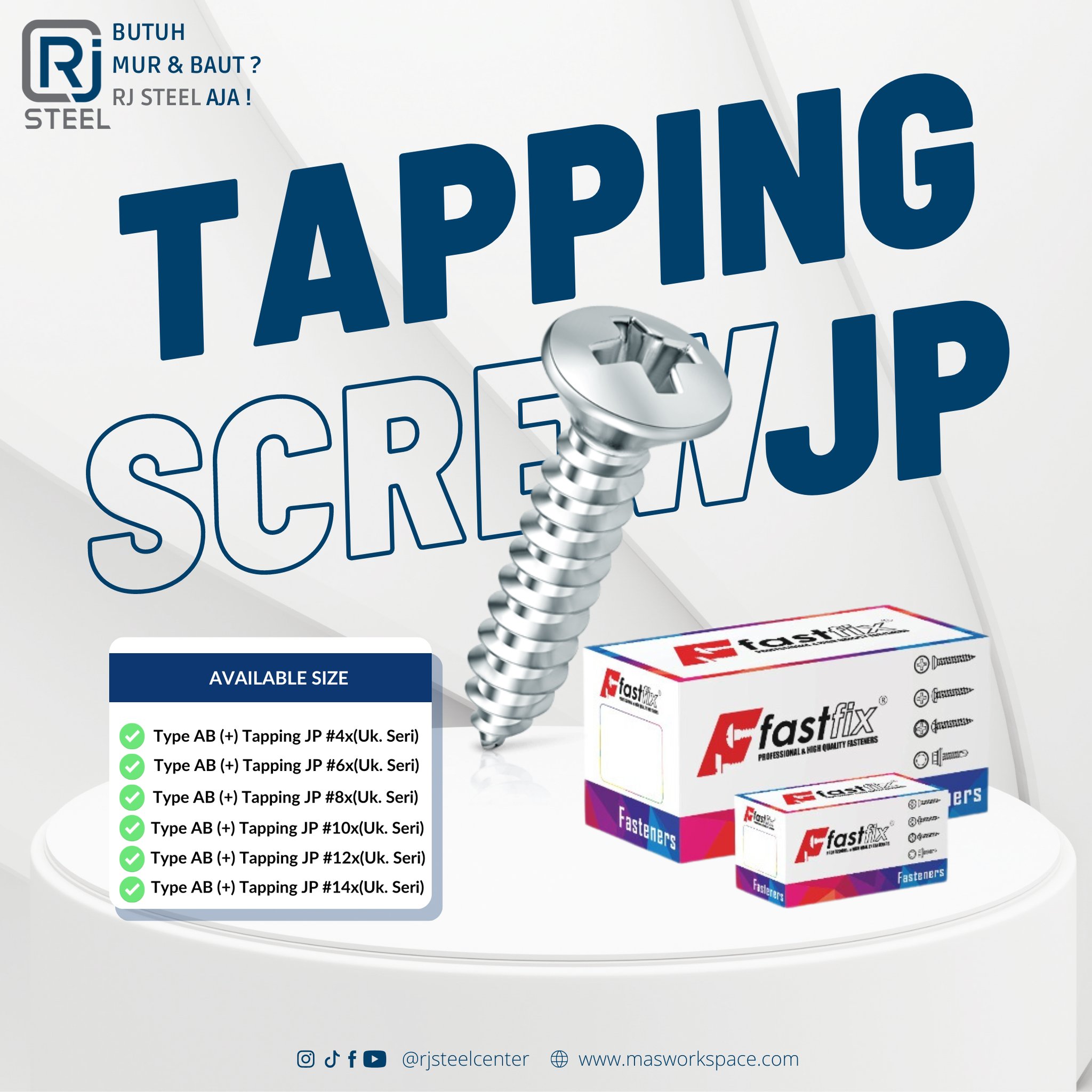 RJ STEEL - Sekrup Tapping JP Fastfix ! Sekrup jenis JP...