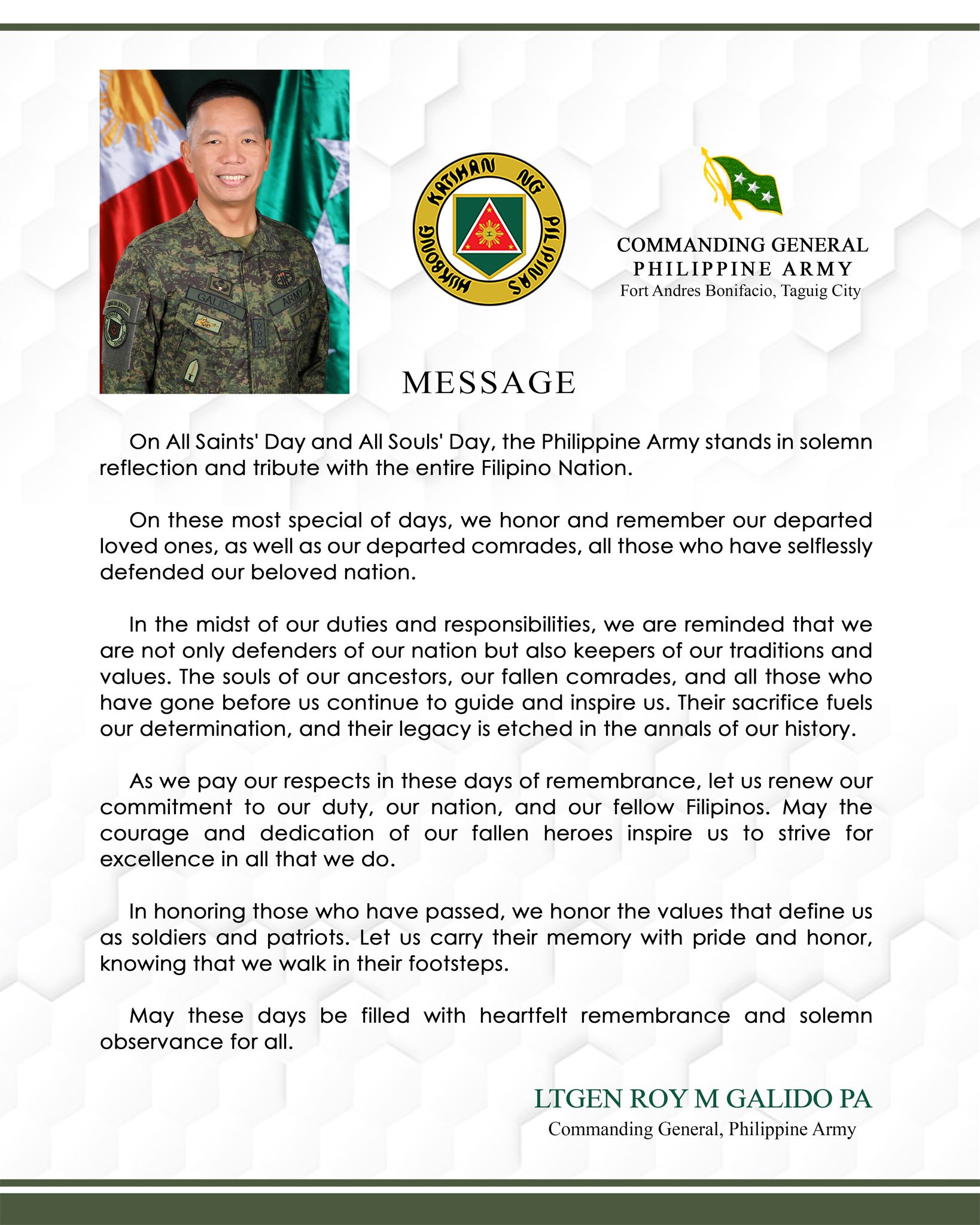 Philippine Army - READ Message of the Commanding General,... | Facebook
