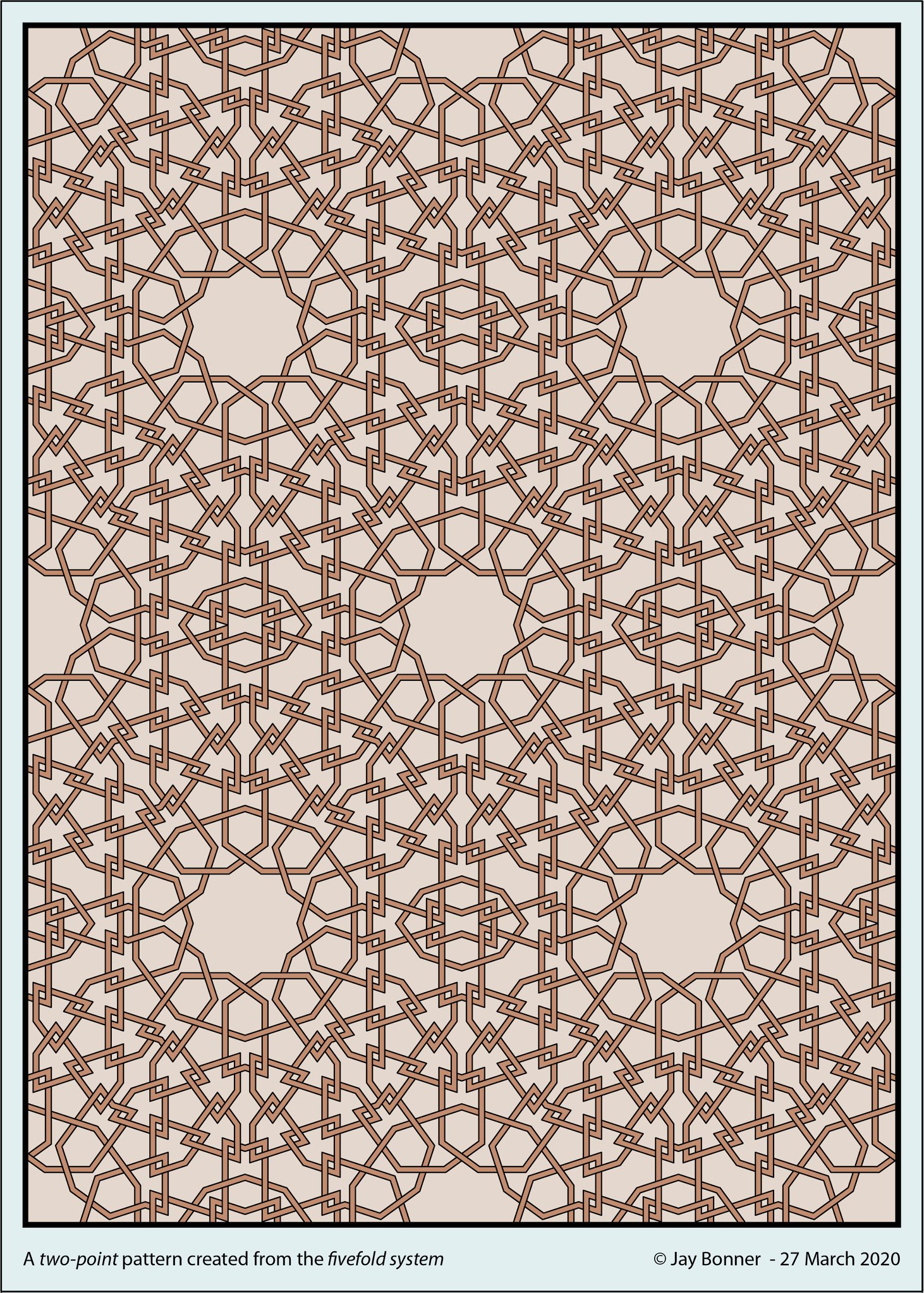 Timurid-inspired geometric pattern with floral motifs