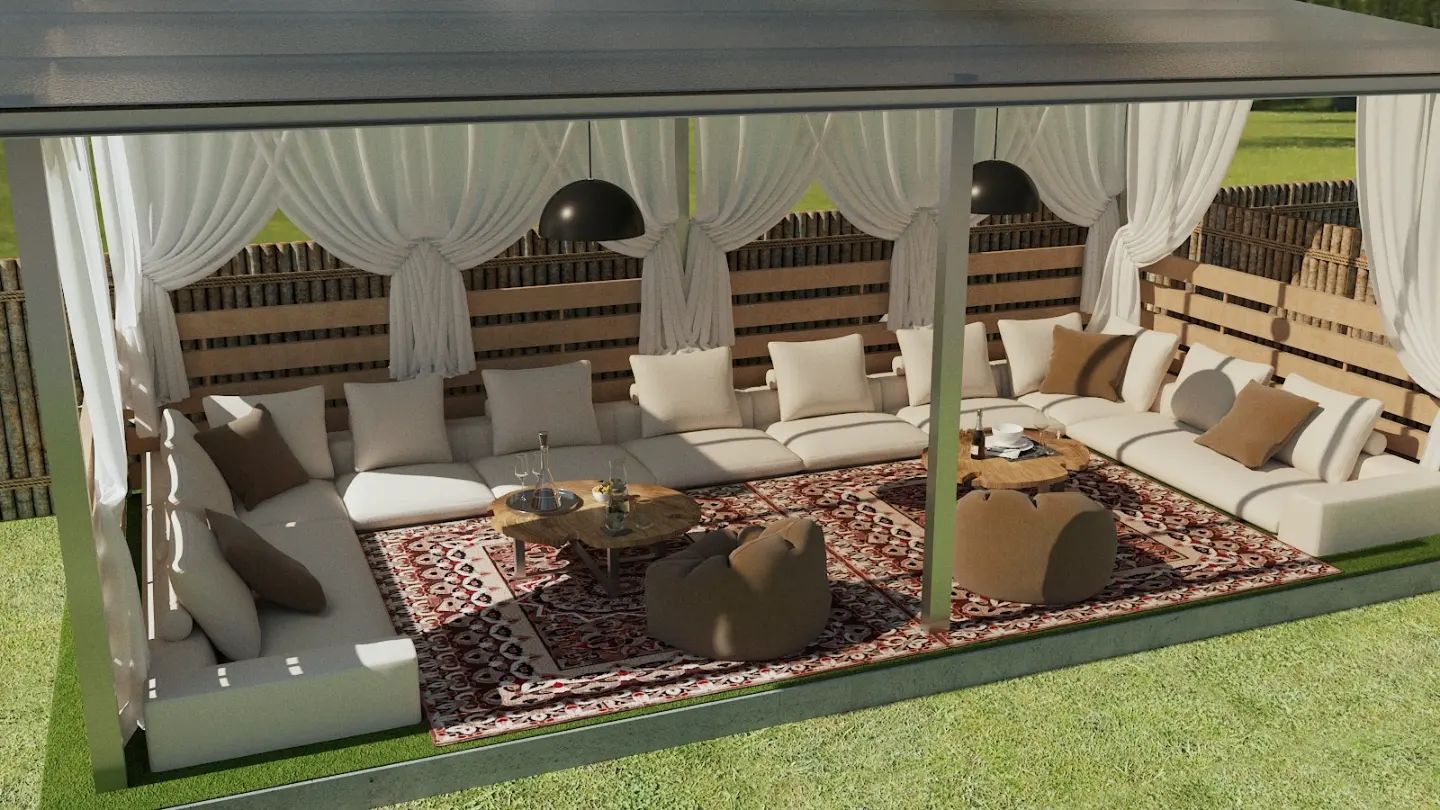 Ikechukwu INC. - Outdoor Majlis Design Swipe to see the...
