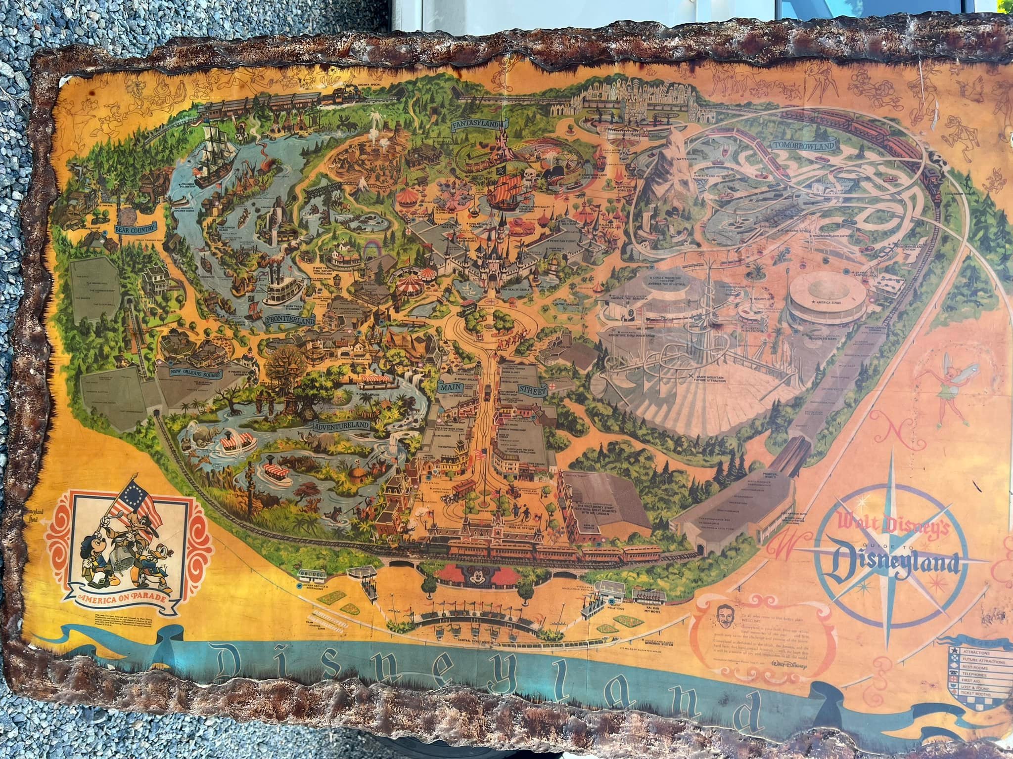 希少品❗️1978 Disneyland パーク大型マップ (現地購入) Vintage 1978 Disneyland map found at Goodwill