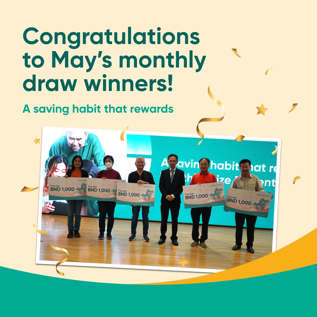 Congratulations to the May winners of... - Baiduri Bank Group | Facebook
