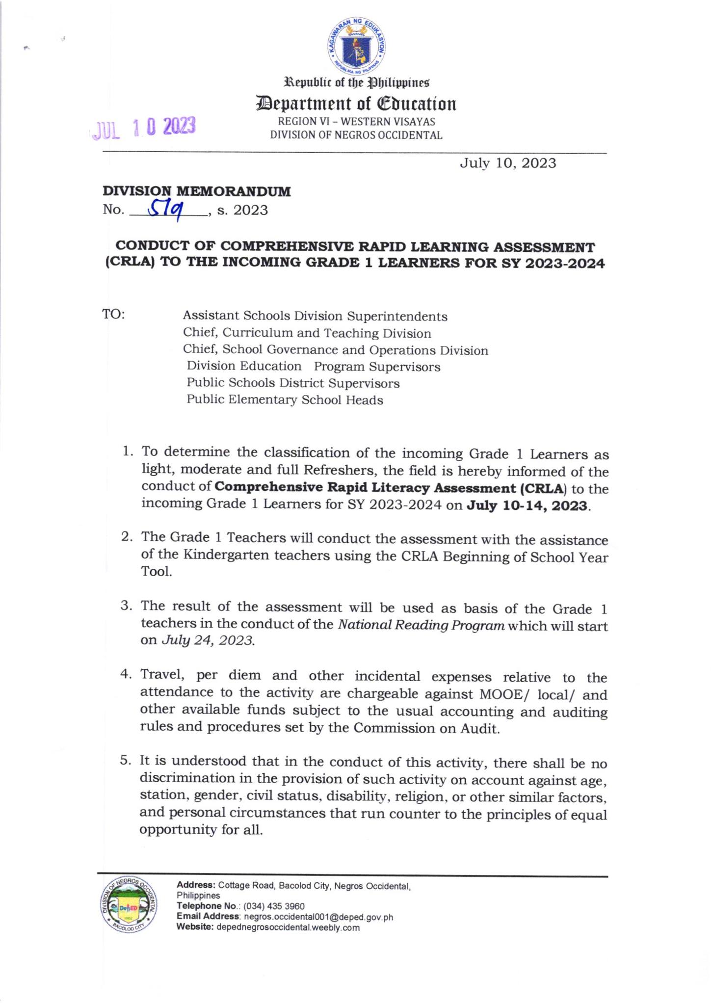 DIVISION... - DEPED - Division of Negros Occidental