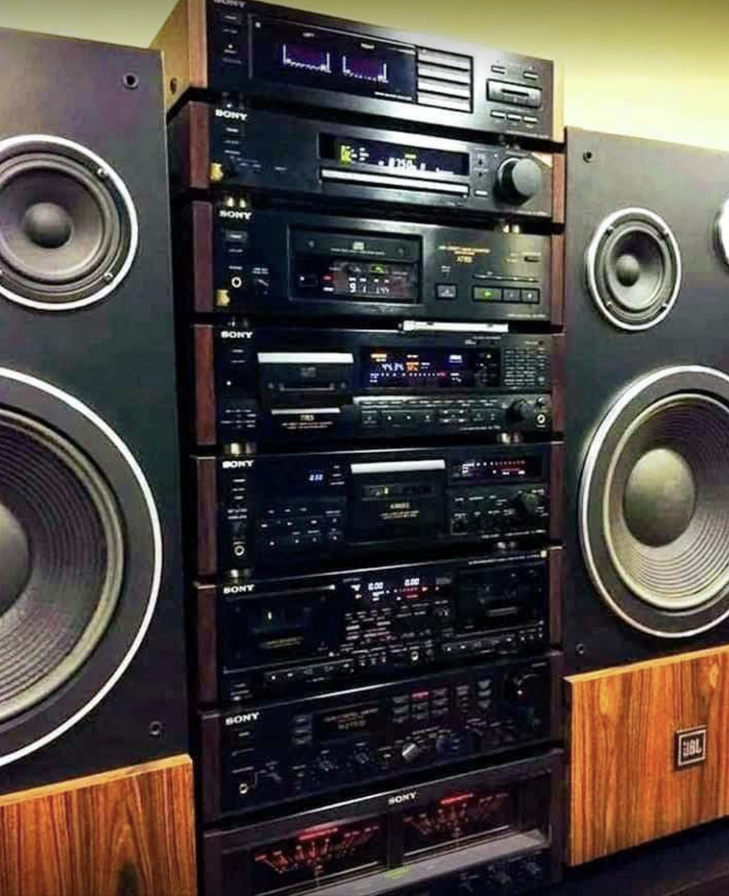 Car audio system with JBL and Sony components