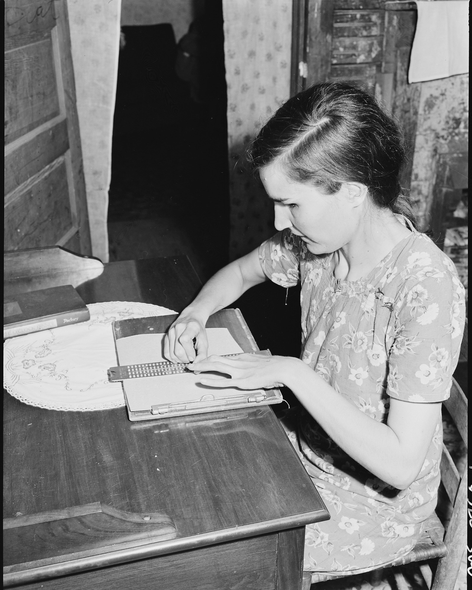 Real - Lucy Sergent, 26, who has been blind since birth, writing. She ...
