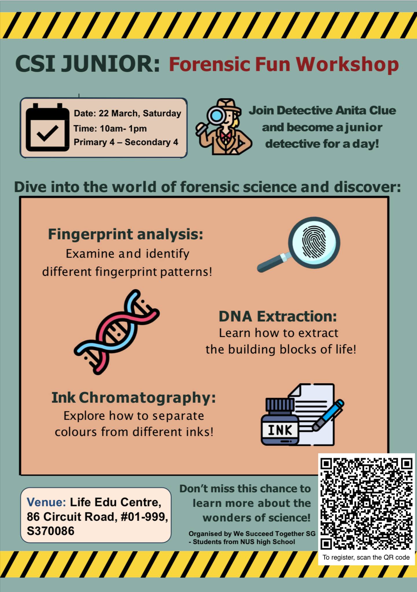 New - CSI Junior: Forensic Fun Workshop Hey students! Are you ...