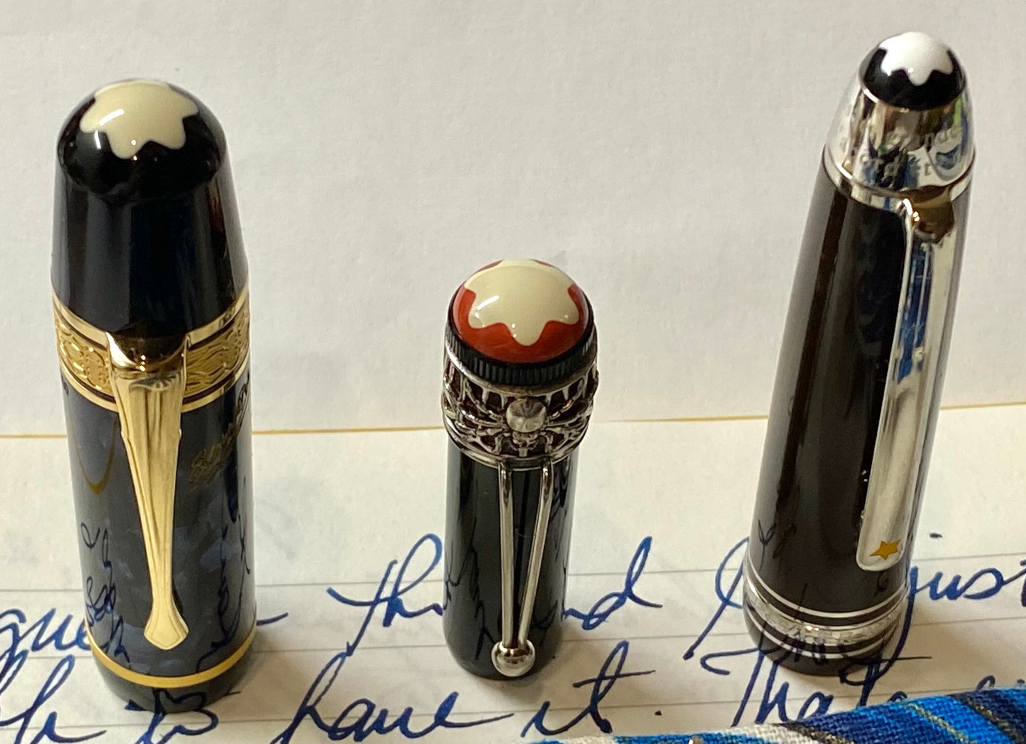 Montblanc M Red and Robert Louis Stevenson pens at discount