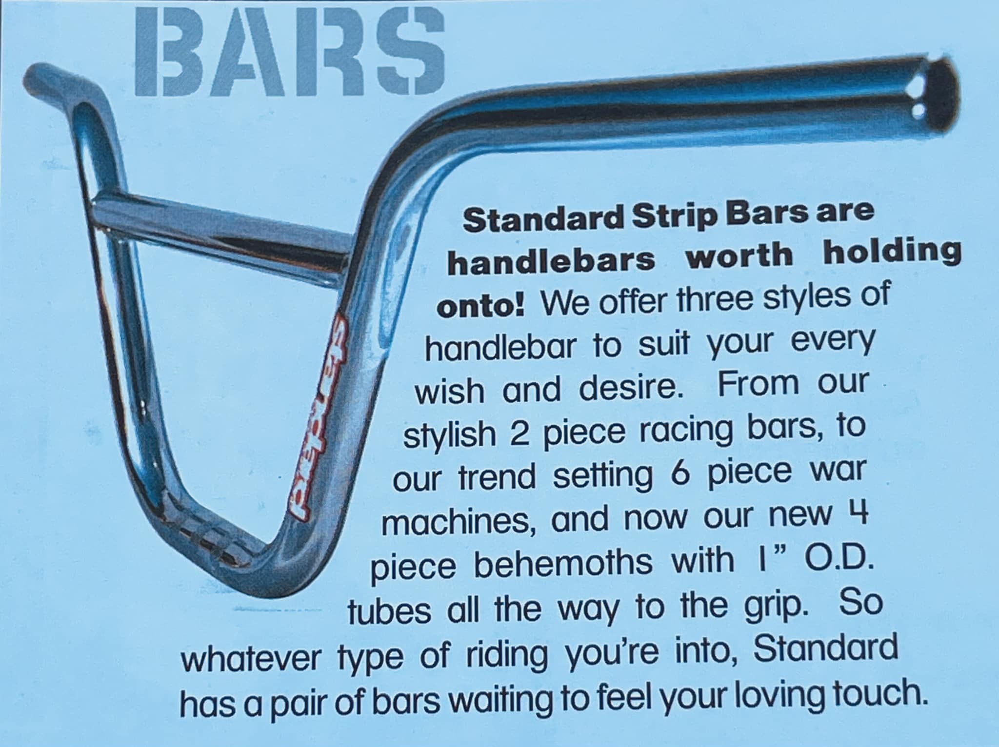BMX ハンドルバー Standard 2 piece Strip Bars Standard two piece strip bars in chrome for sale