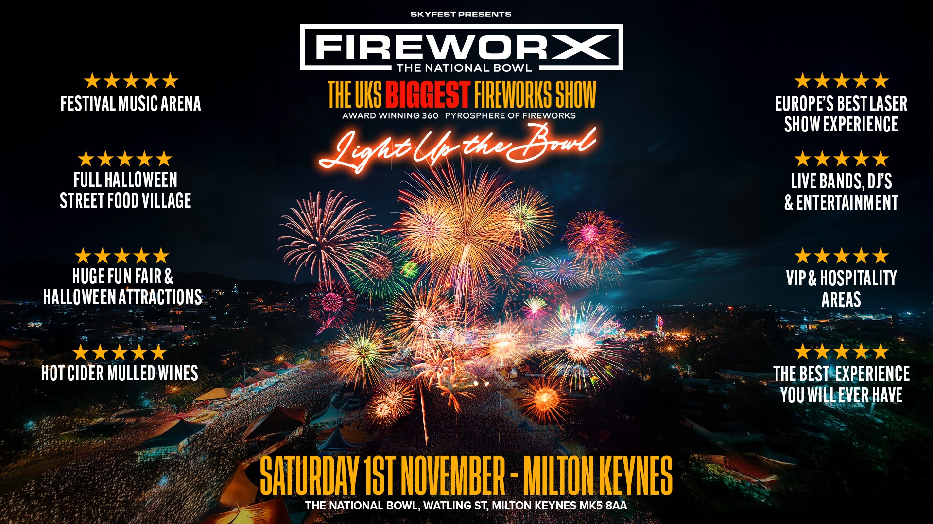 FireworX - The UK's Biggest 360 Fireworks Show - The National Bowl