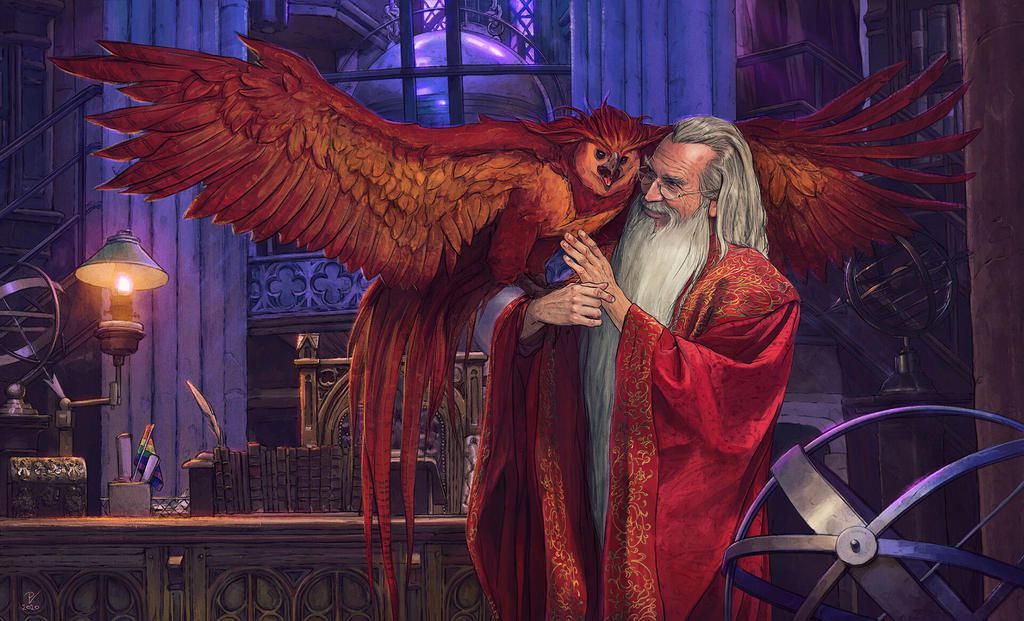 MuggleNet.com - We love this amazing depiction of Dumbledore and Fawkes ...