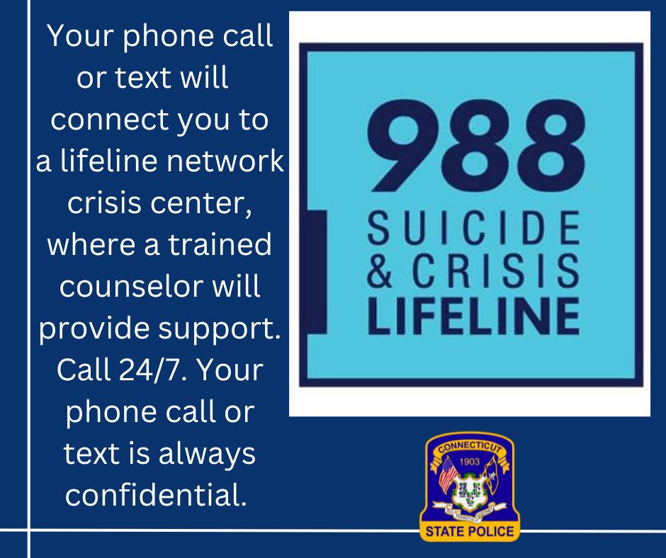 Connecticut - This month marks the first year of the 988 Suicide ...