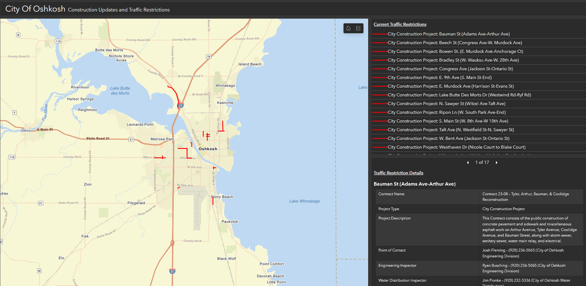 City - The City of Oshkosh Department of Public Works has an ...