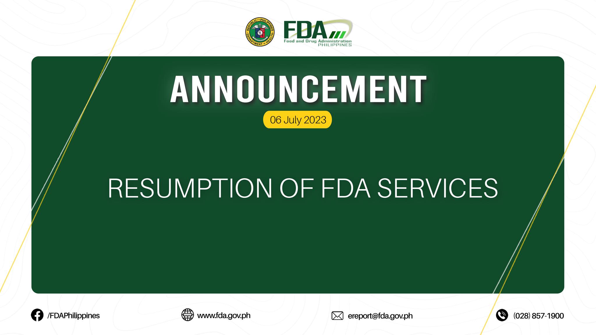 ***Announcement... - Food and Drug Administration Philippines | Facebook