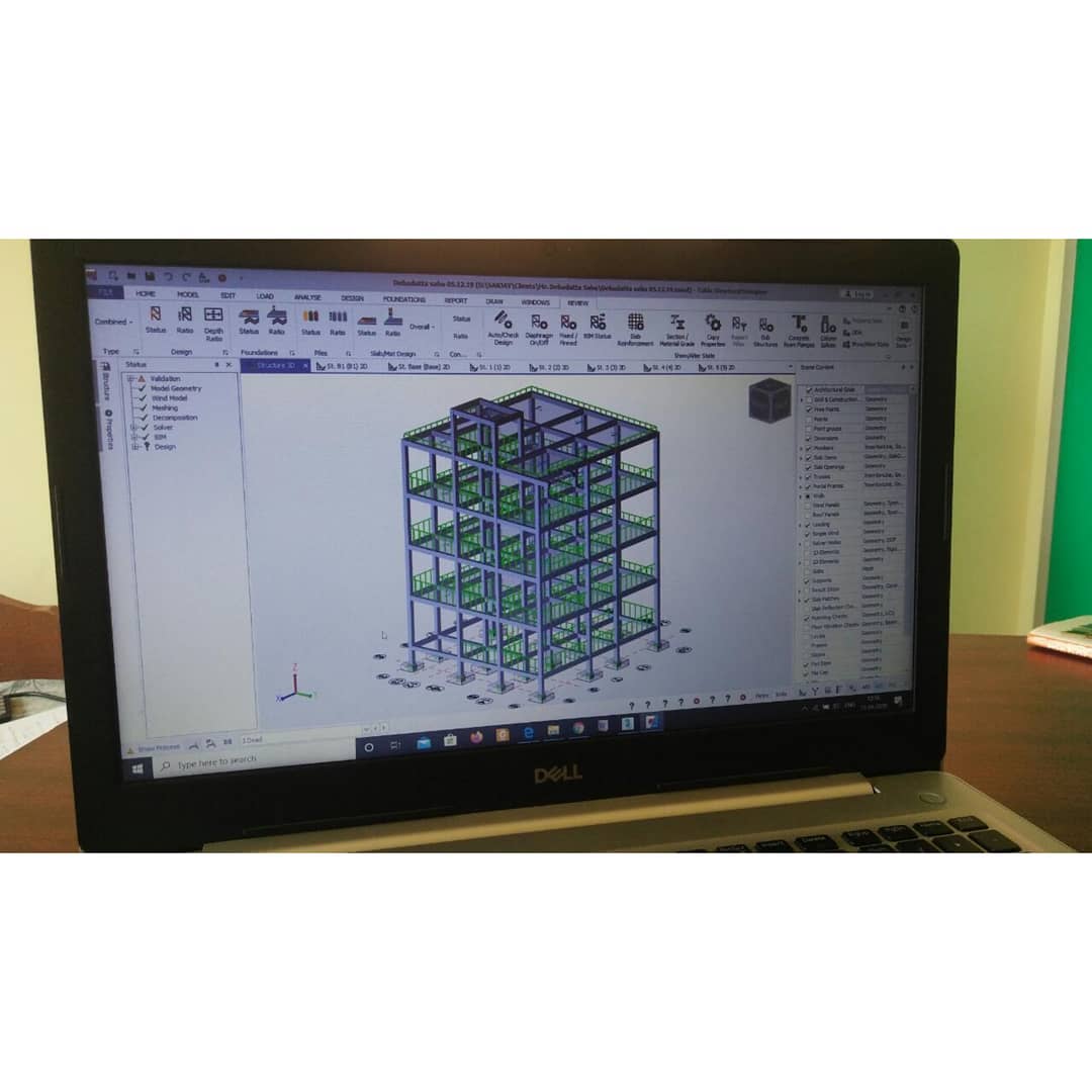Civil Center - G+3 Building Designed in Tekla Structural Designer (TSD ...
