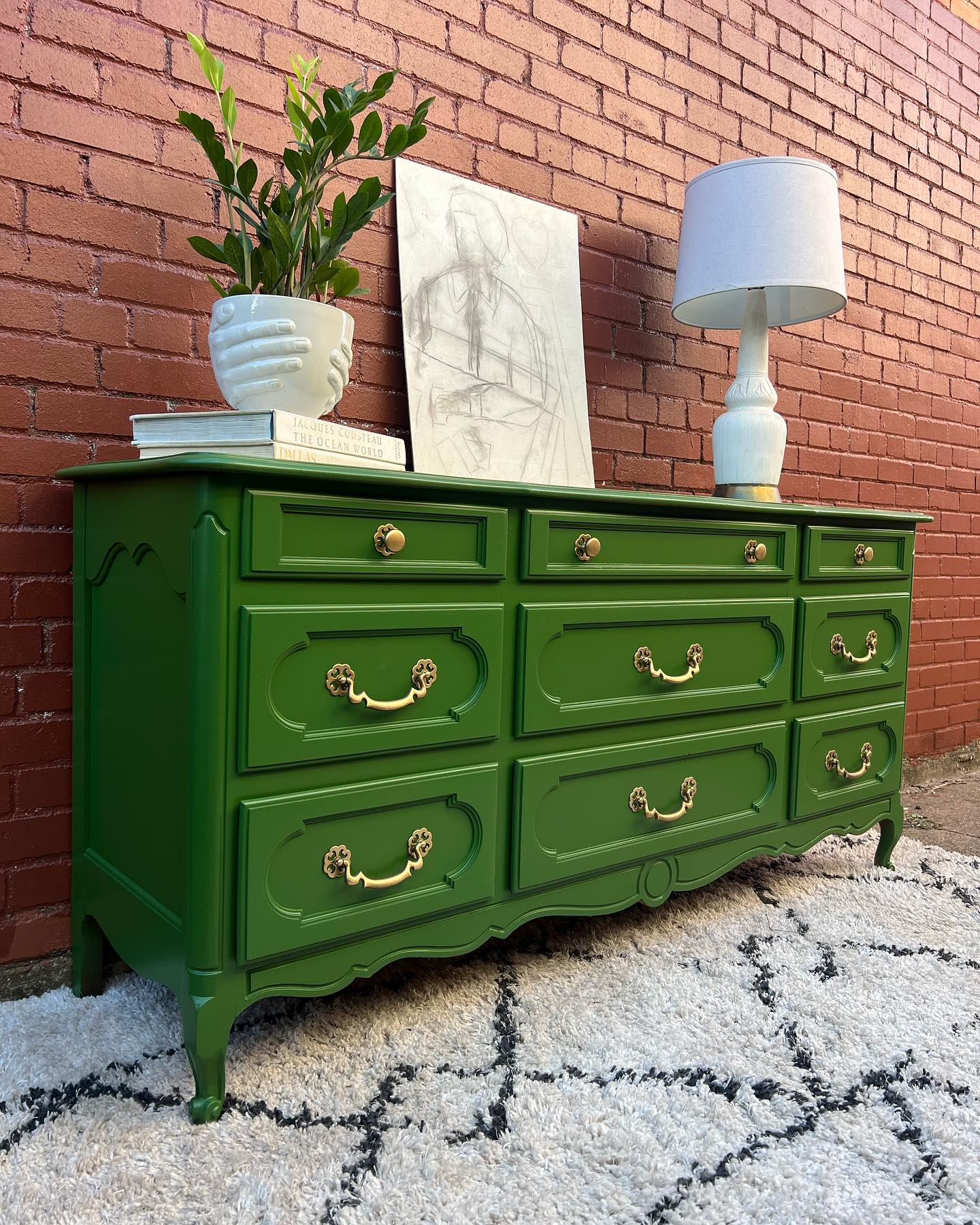 kelly green dresser Refurbished French Provincial for Sale green dresser