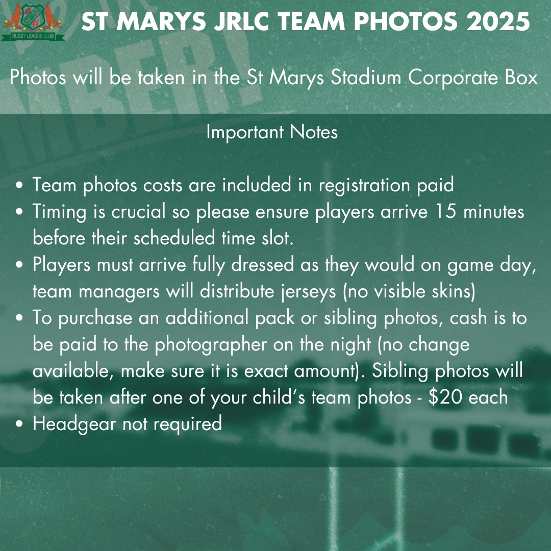 𝐓𝐄𝐀𝐌 𝐏𝐇𝐎𝐓𝐎𝐒 𝟐𝟎𝟐𝟓 📸... - St Marys Saints Rugby League Club | Facebook