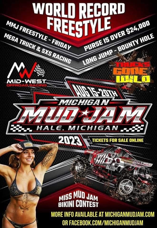 August 19-23 Hale Mi Michigan Mud Jam the Biggest Mud Festival in