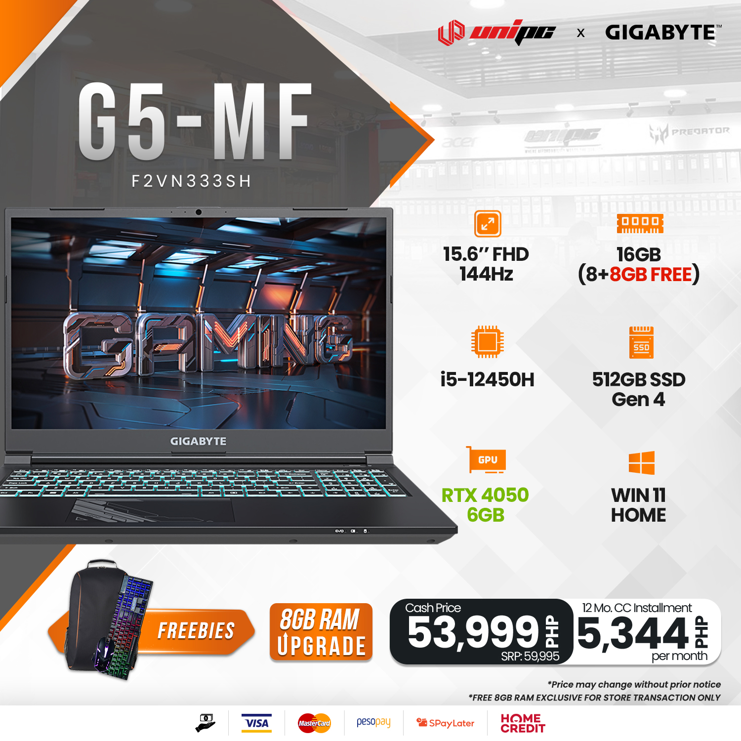 UniPC - The Gigabyte G5-MF gaming laptop has faster read... | Facebook