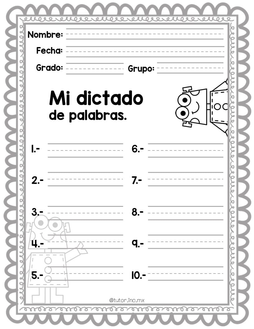 Tutor.inc - MATERIAL GRATUITO!! Plantillas para dictados,... | Facebook