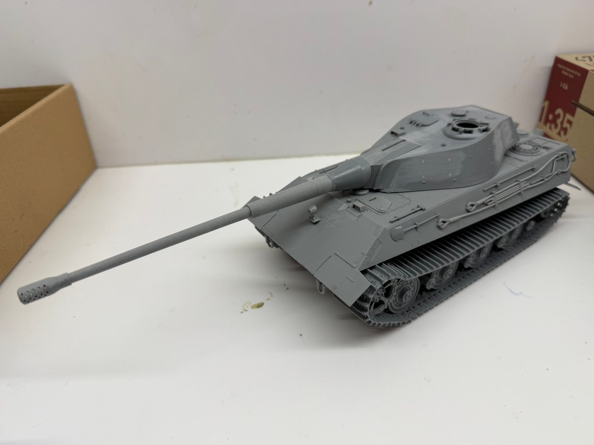 Modelcollects E-75 with a 3D designed and printed turret.