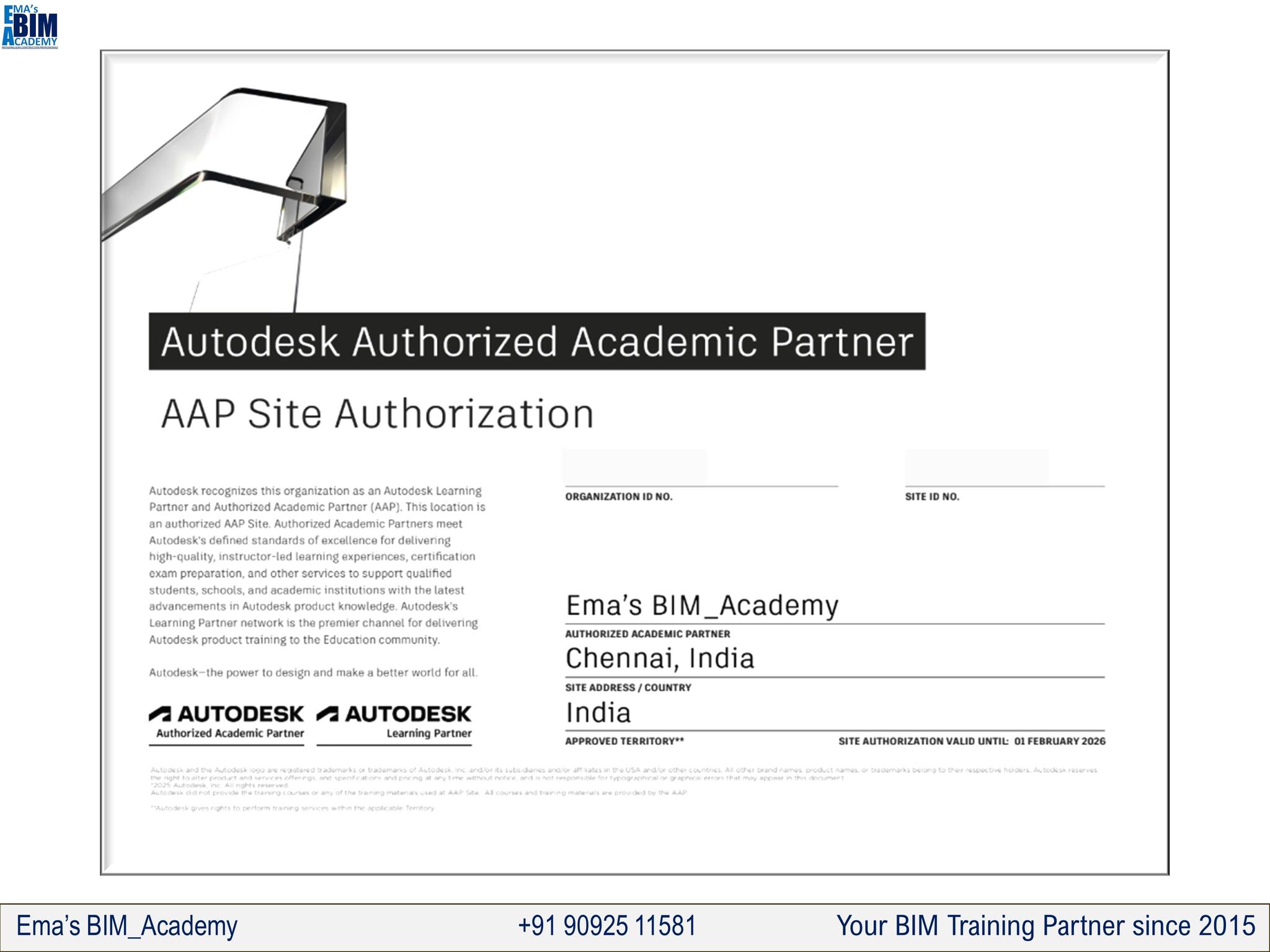 Ema - Glad to share that Ema's BIM_Academy is an Autodesk Authorized ...
