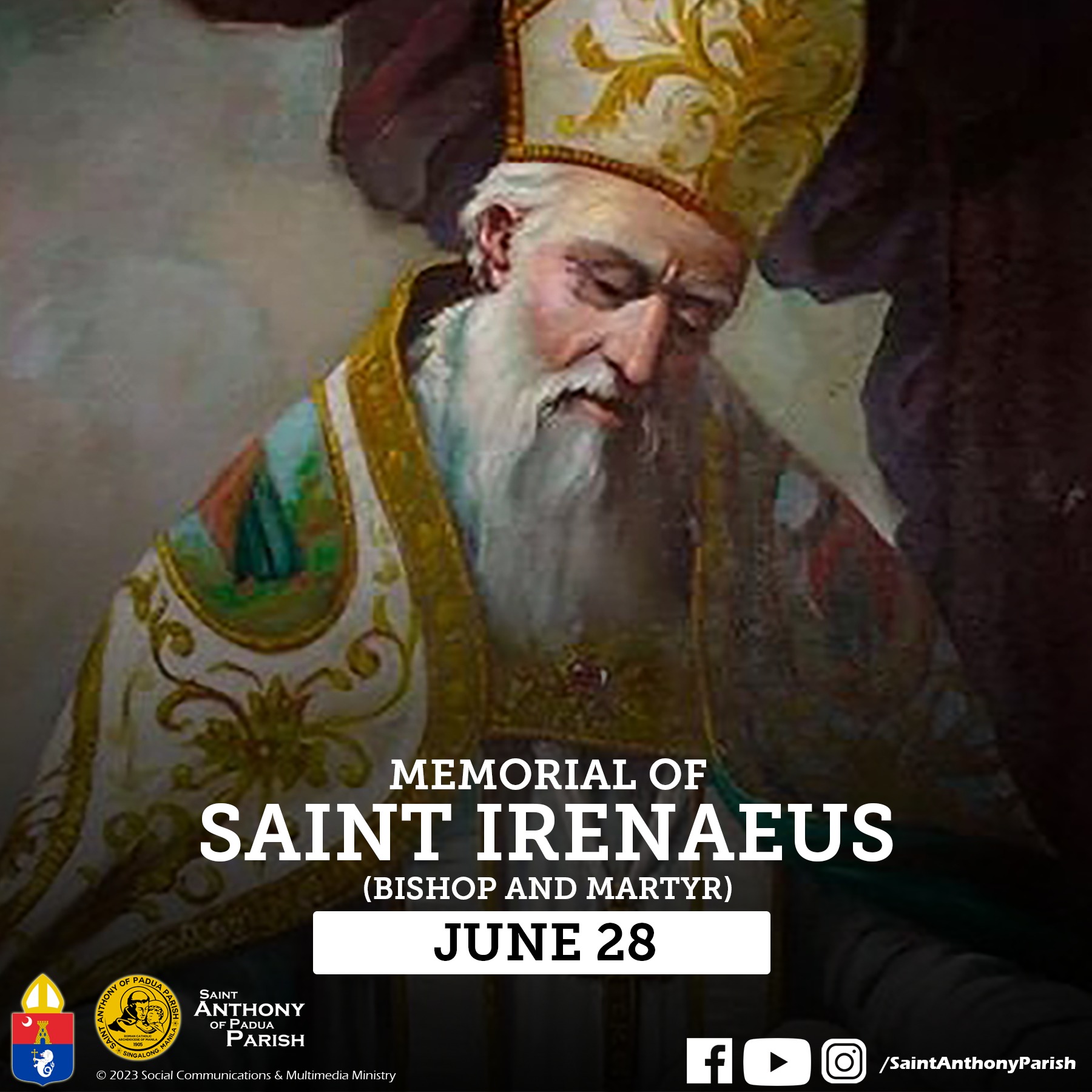 Saint - Saint of the Day | June 28 Saint Irenaeus Bishop & Martyr (c ...