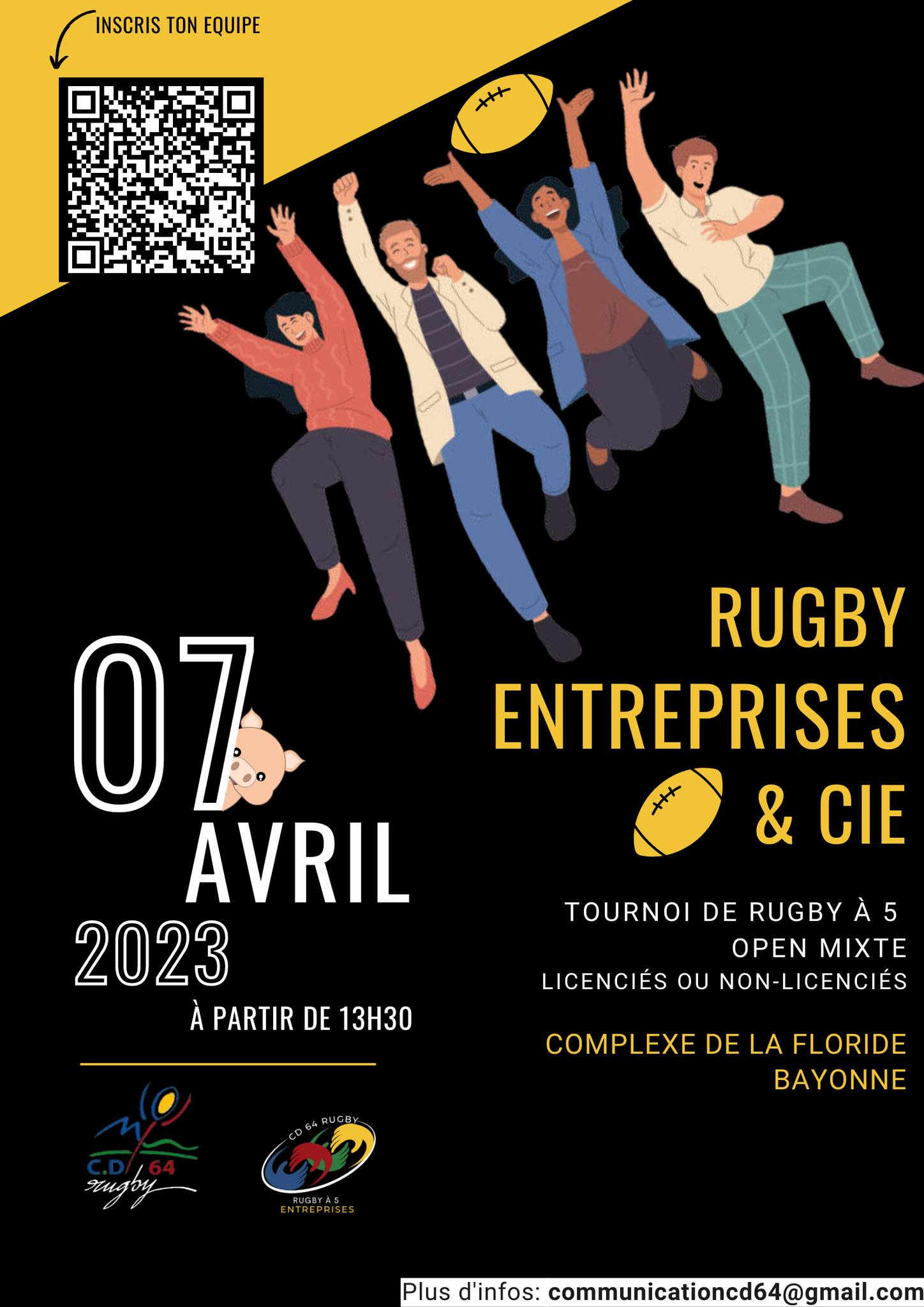 CD 64 Rugby - ‼️𝕋𝕆𝕌ℝℕ𝕆𝕀 𝔻𝔼 ℝ𝕌𝔾𝔹𝕐 𝔸̀ 𝟝 𝔼ℕ𝕋ℝ𝔼ℙℝ𝕀𝕊𝔼𝕊‼️ À... | Facebook
