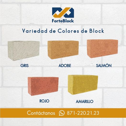 ForteBlock - Contamos con variedad de colores de Block...