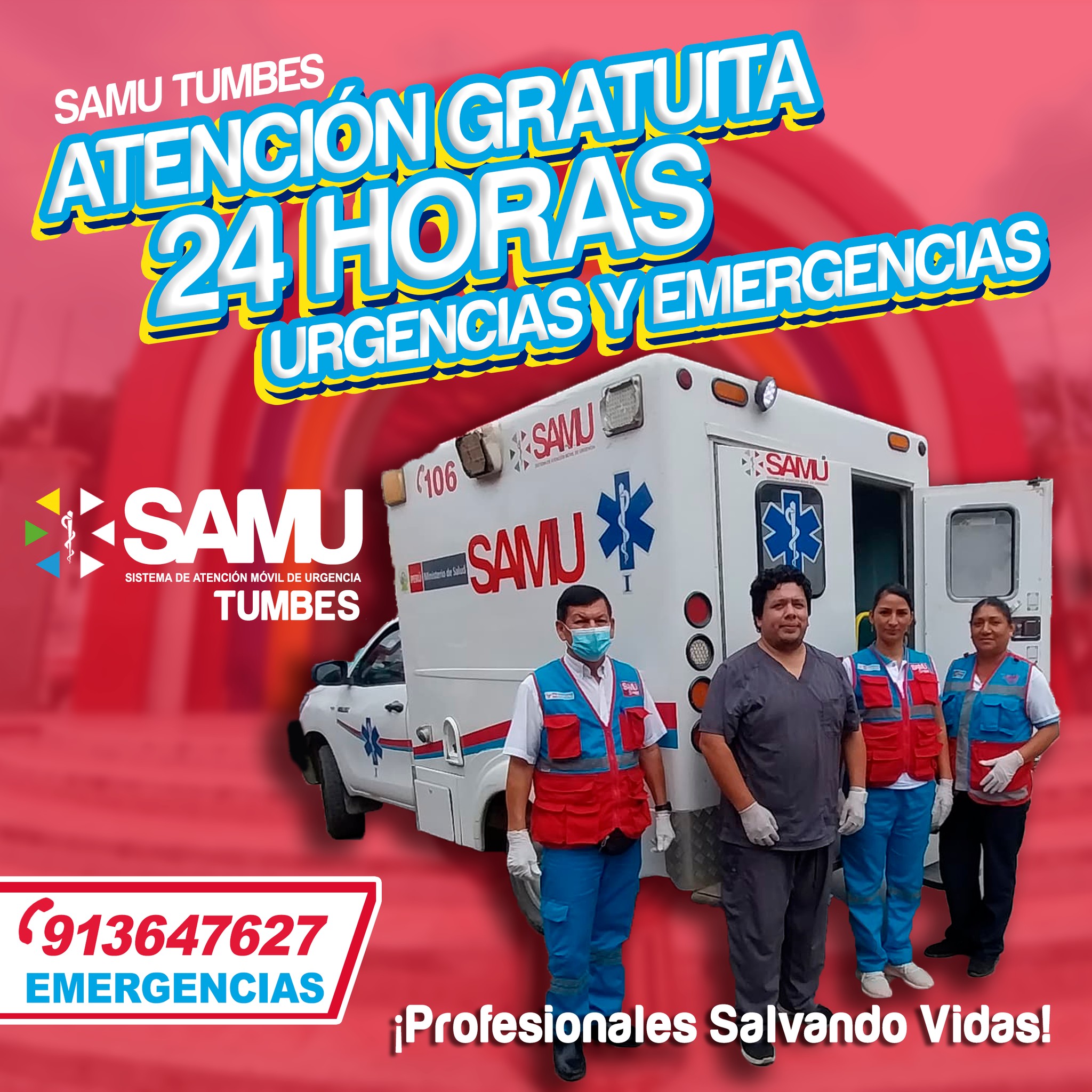 SAMU - 🔴⚪️🔵 Siempre listos ante cualquier emergencia, las 24 horas ...
