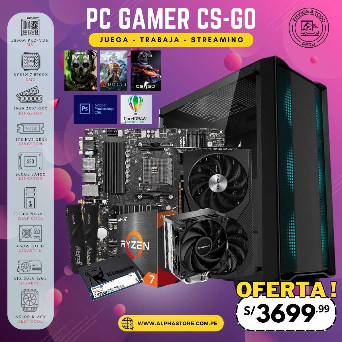 🛒PC GAMER CS-GO - Experimenta la gran... - Alpha Technology